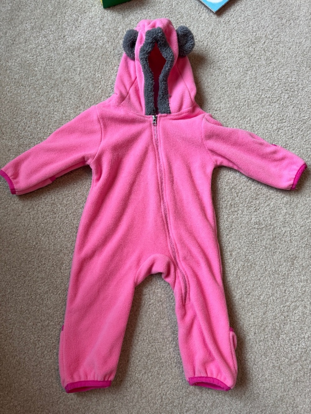 Cuddle Club pink fleece zip up for cold weather size 3-6 months